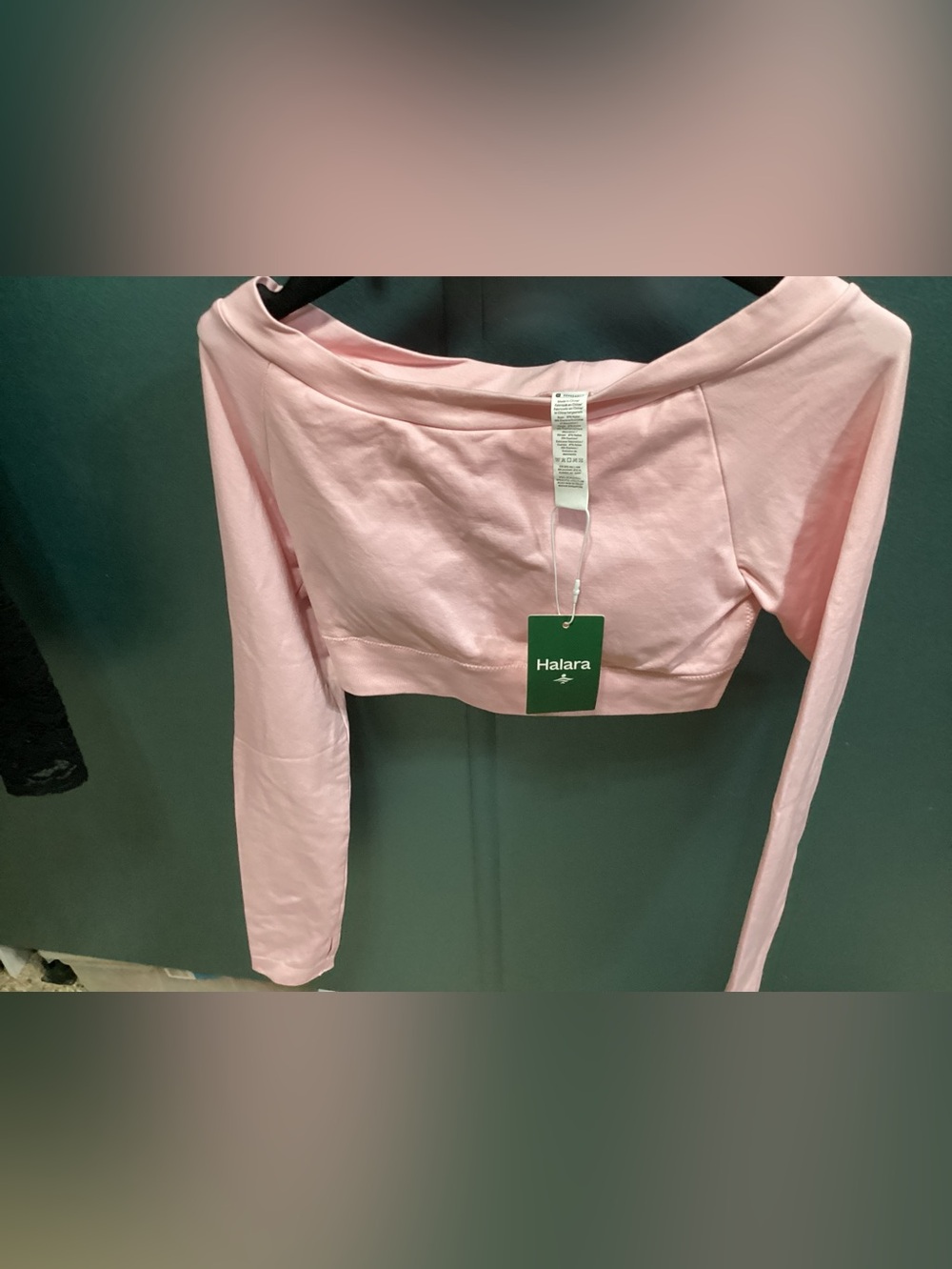 NWT pink crop long sleeve top